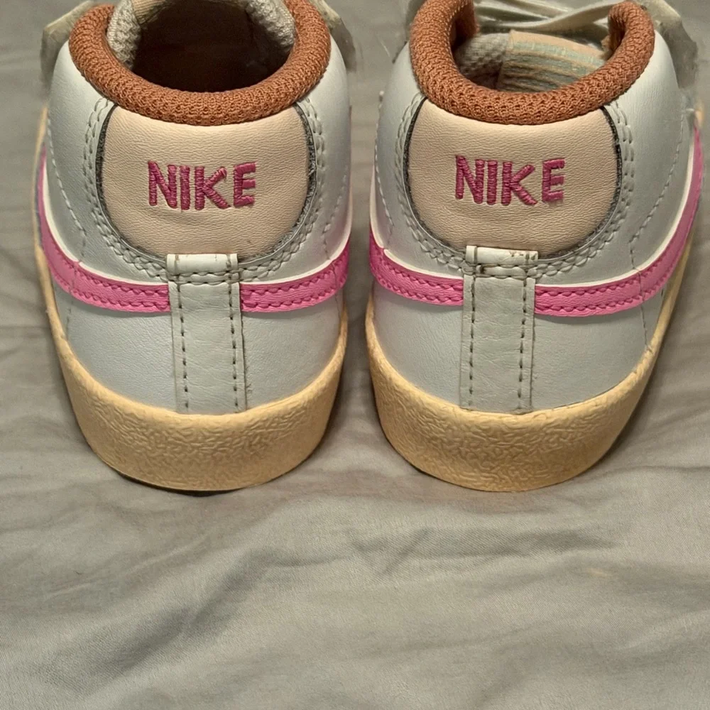 Nike Baby White and Pink High-Top Sneakers